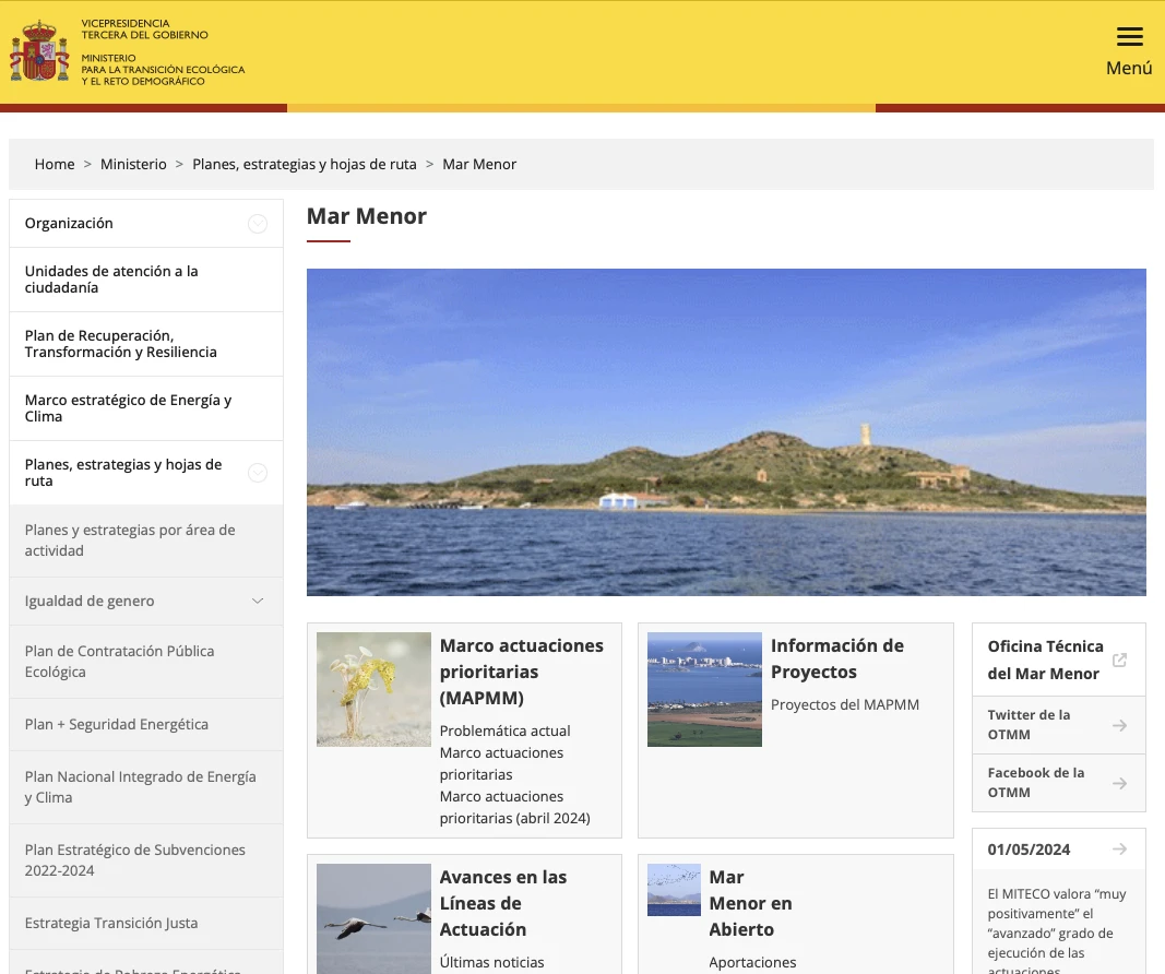 Marco de actuaciones prioritarias Mar Menor